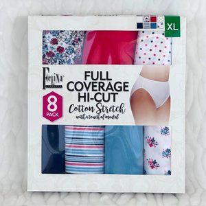 Brand New Felina Full Coverage Hi-Cut Cotton Stretch Briefs Panties